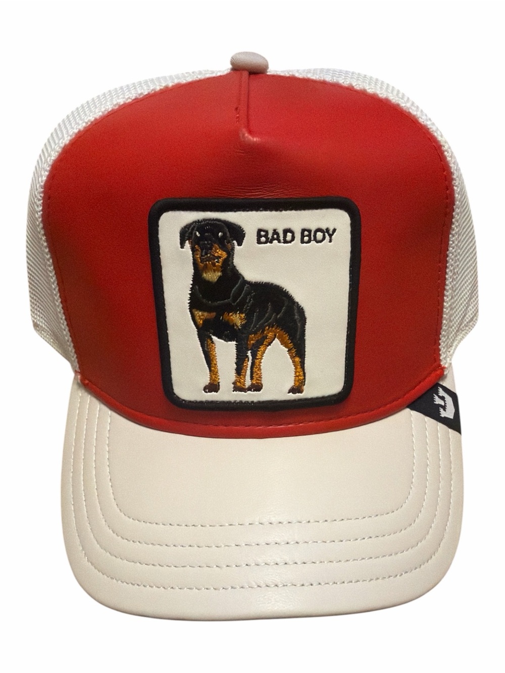 Red Rottweiler Trucker Hat Goorin Bros The Farm Bad Boy NWT